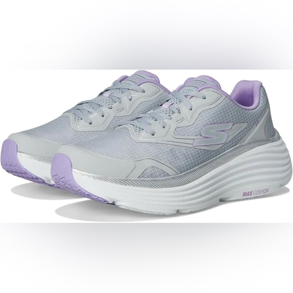 Skechers WOMENS MAX CUSHION ENDEAVOUR RUNNING SHOE size 6.5, lavender & gray - Picture 1 of 9